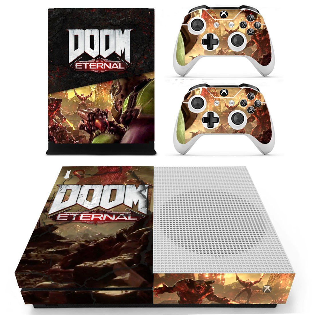 Doom Eternal decal skin for Xbox one S Console & Controllers