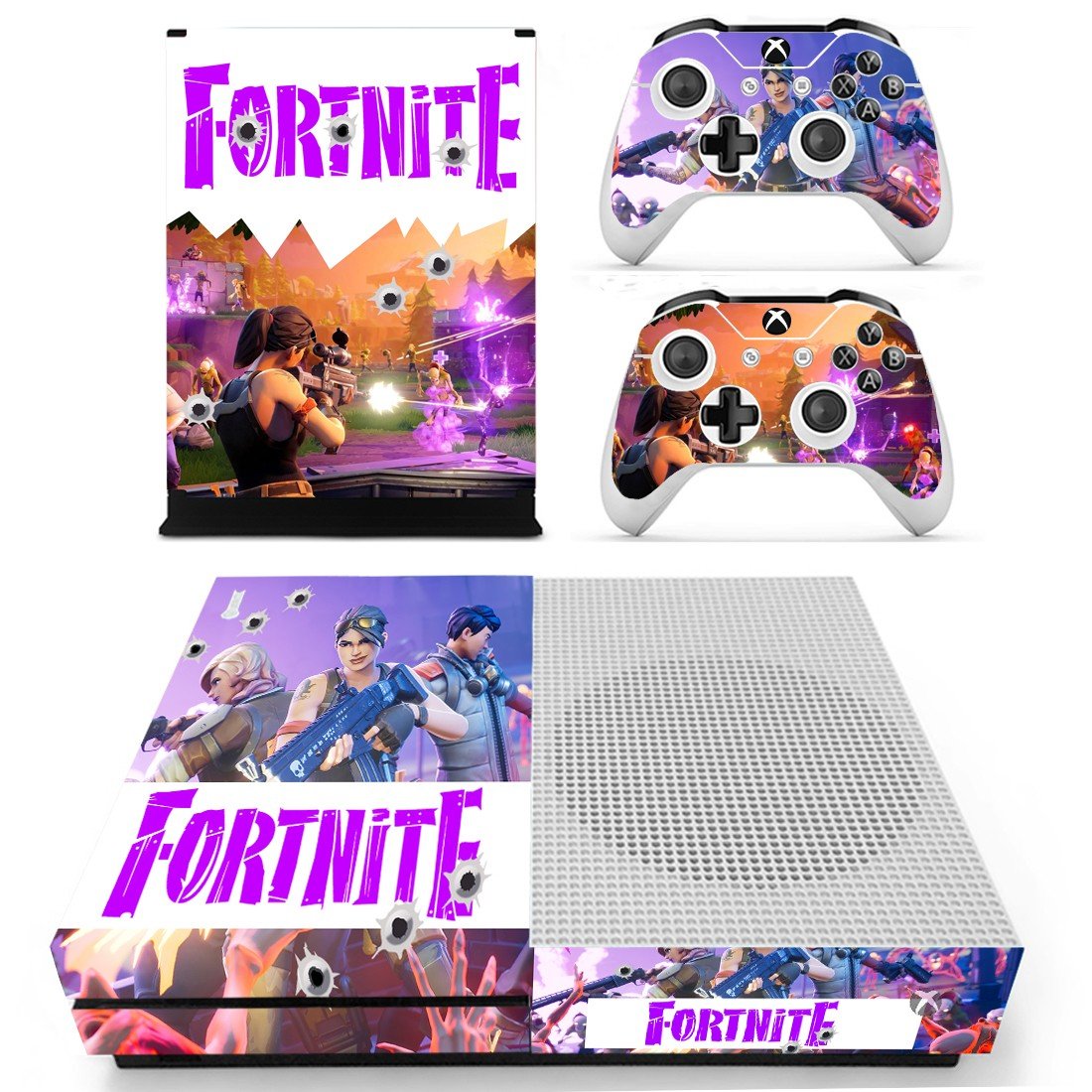 Fortnite decal skin for Xbox one S Console & Controllers