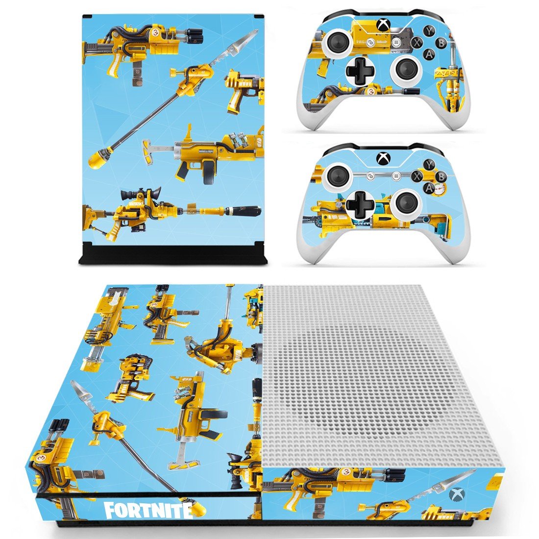 Fortnite Guns decal skin for Xbox one S Console & Controllers