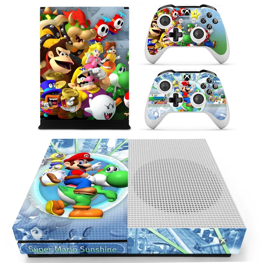Super Mario Bros decal skin for Xbox one S Console & Controllers
