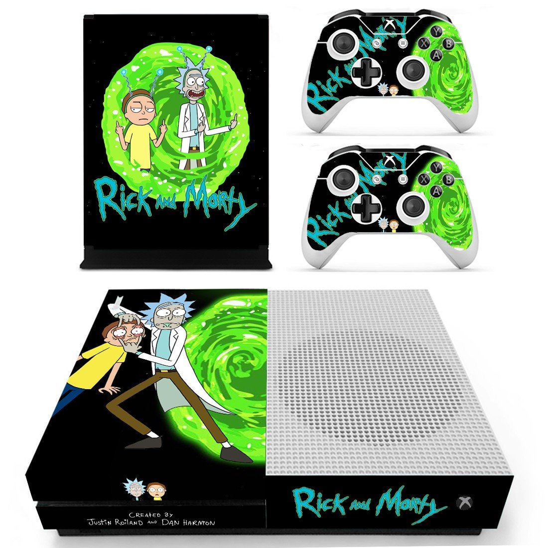 Rick and Morty decal skin for Xbox one S Console & Controllers