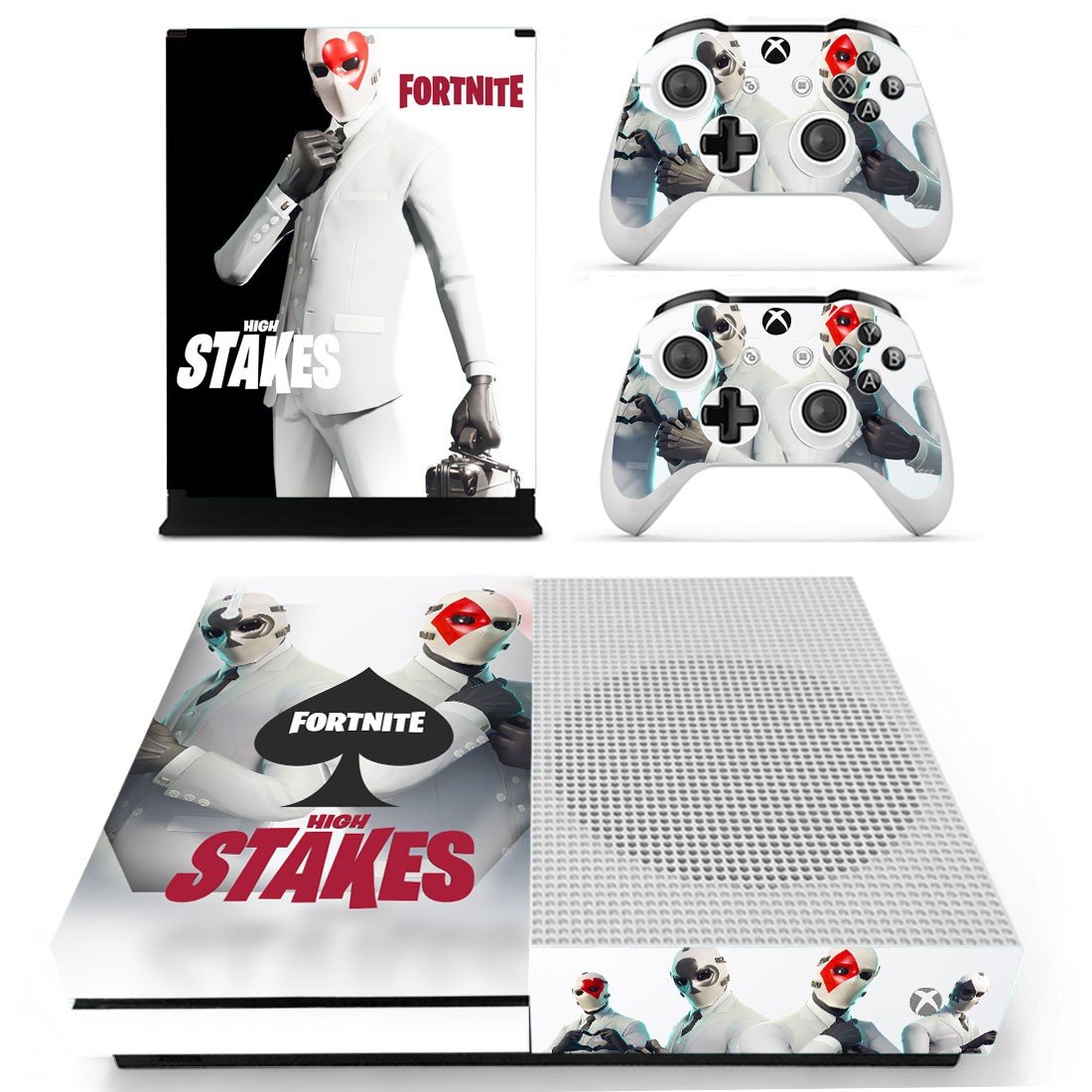 Fortnite high stakes decal skin for Xbox one S Console & Controllers