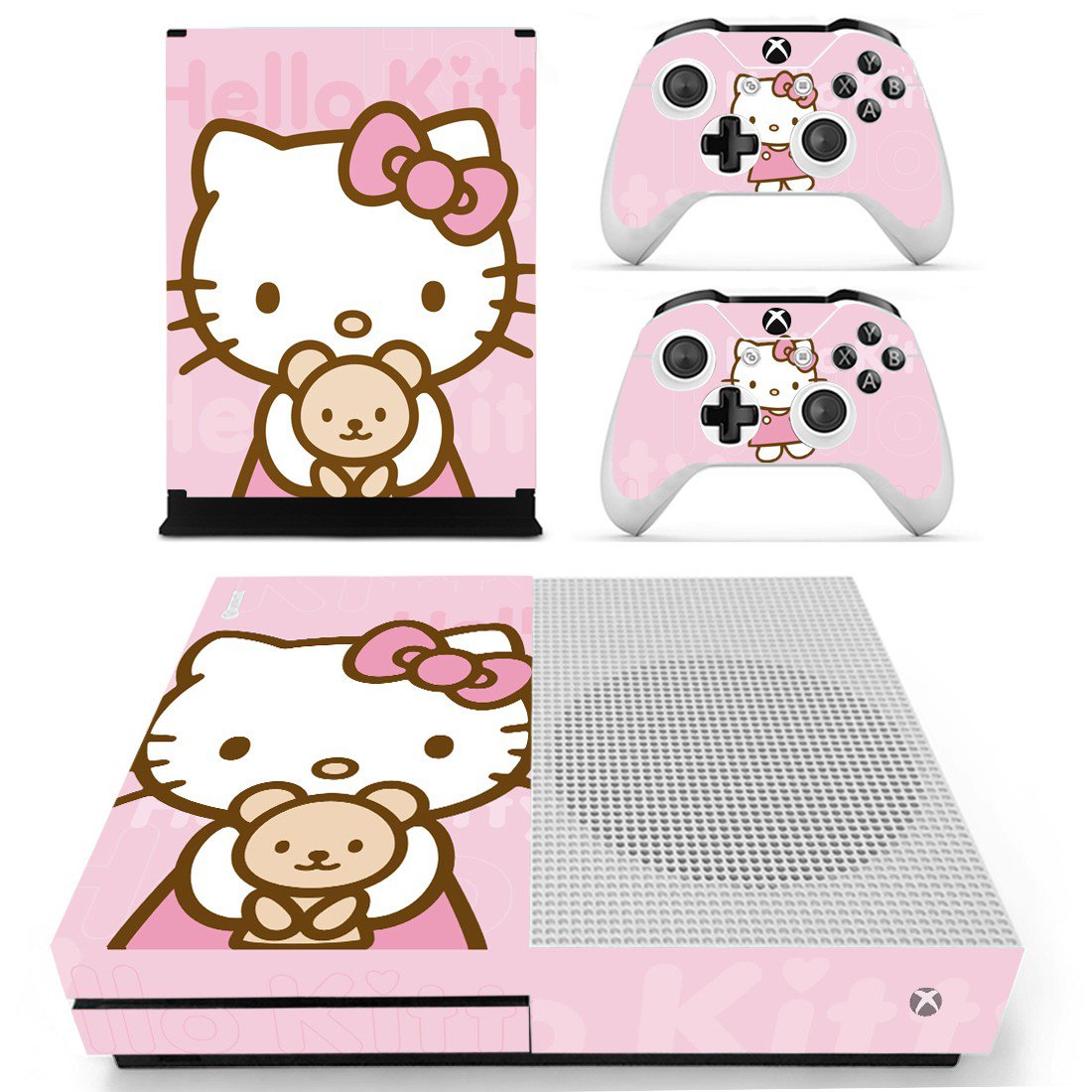 Hello Kitty decal skin for Xbox one S Console & Controllers