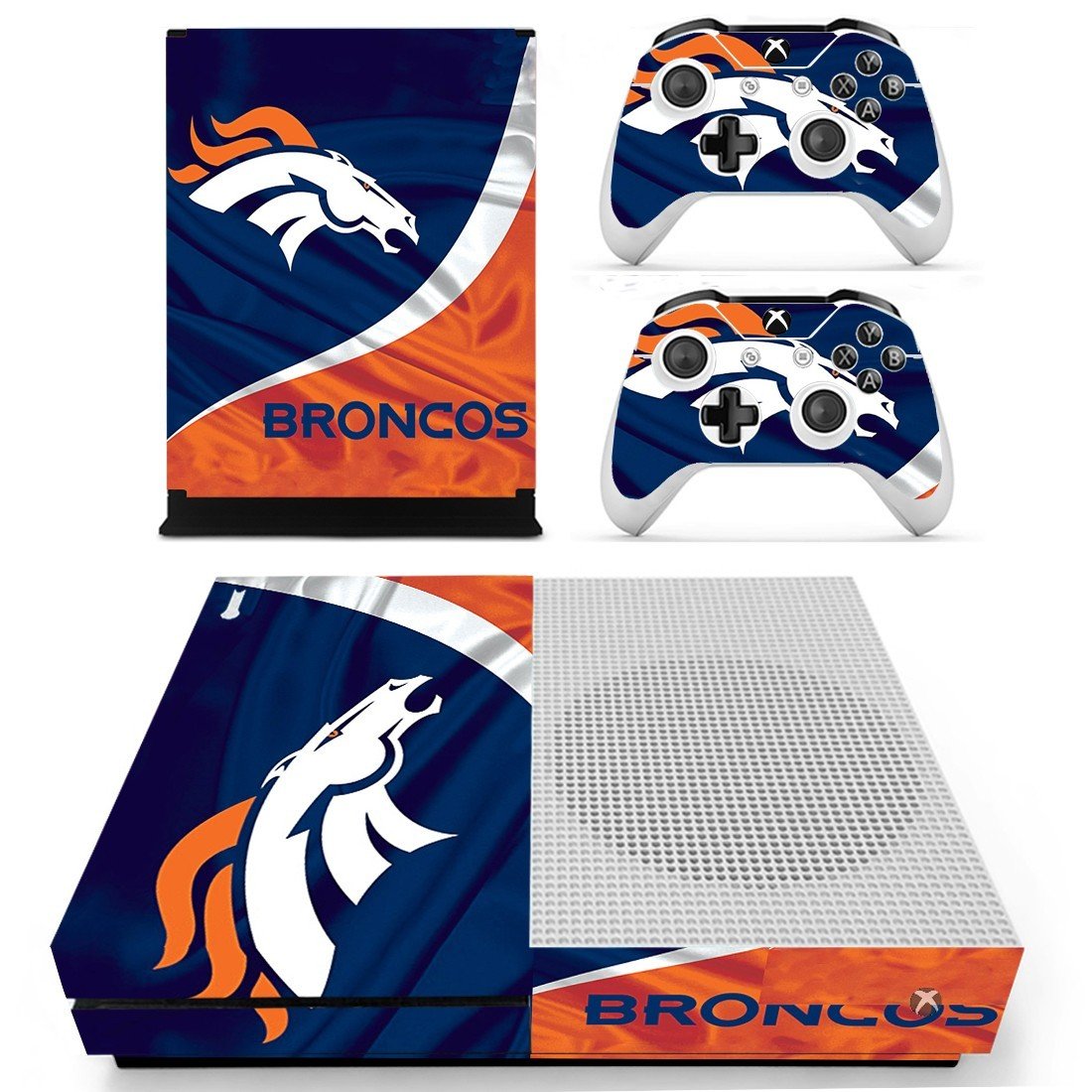Denver Broncos decal skin for Xbox one S Console & Controllers