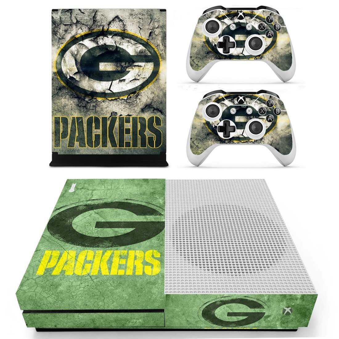 Green bay packers decal skin for Xbox one S Console & Controllers