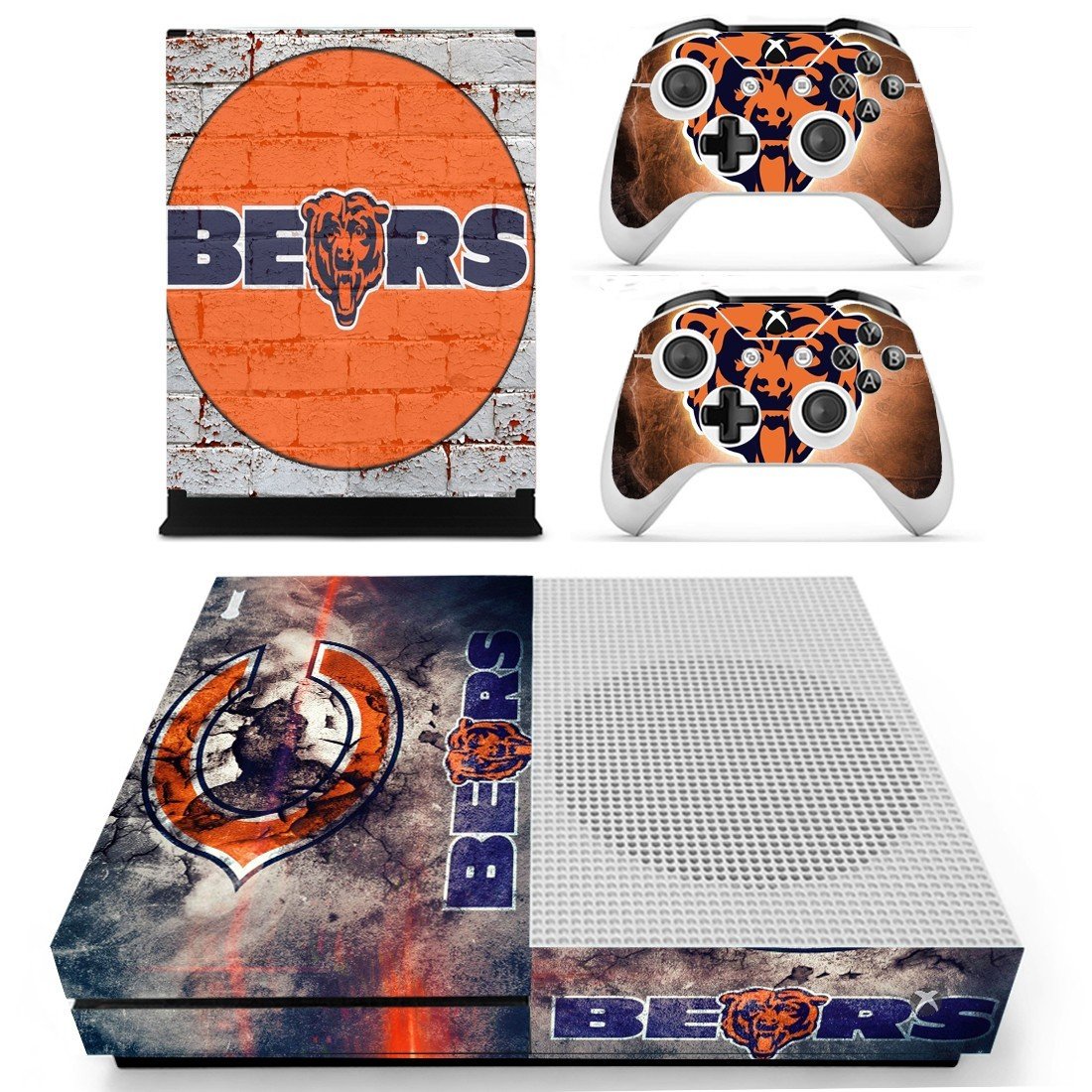 Chicago Bears decal skin for Xbox one S Console & Controllers