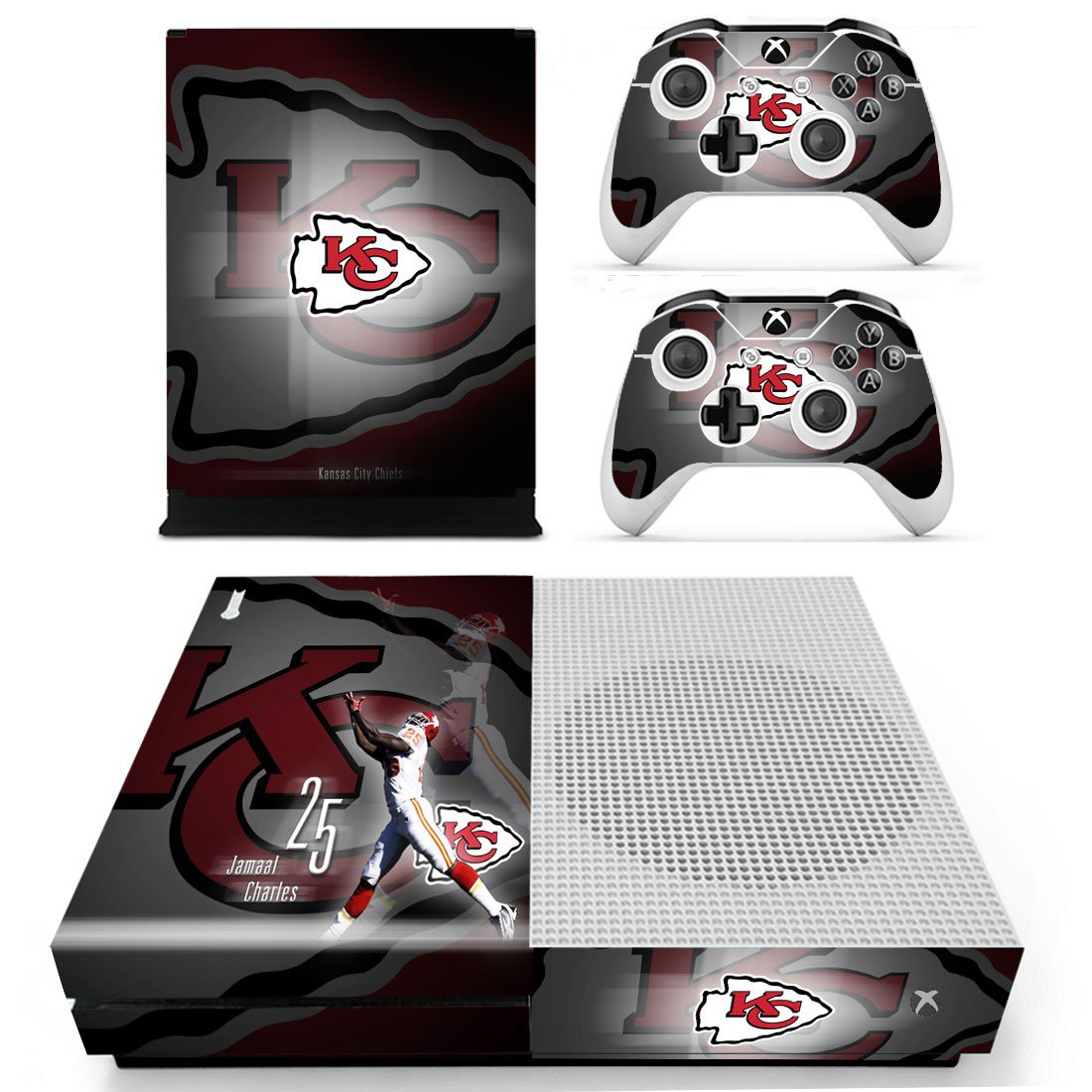 Kansas City Chiefs decal skin for Xbox one S Console & Controllers