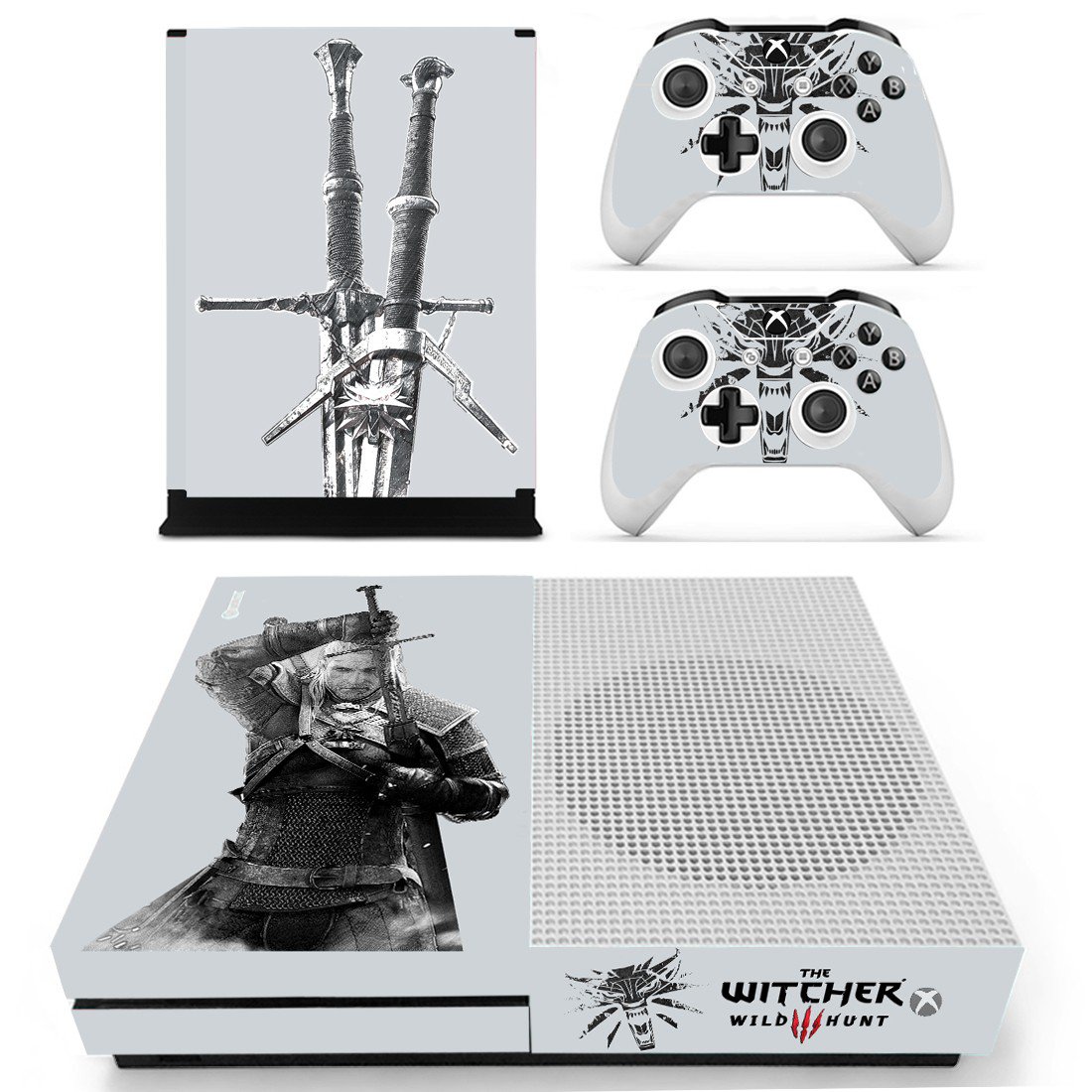 The Witcher wild Hunt 3 decal skin for Xbox one S Console & Controllers