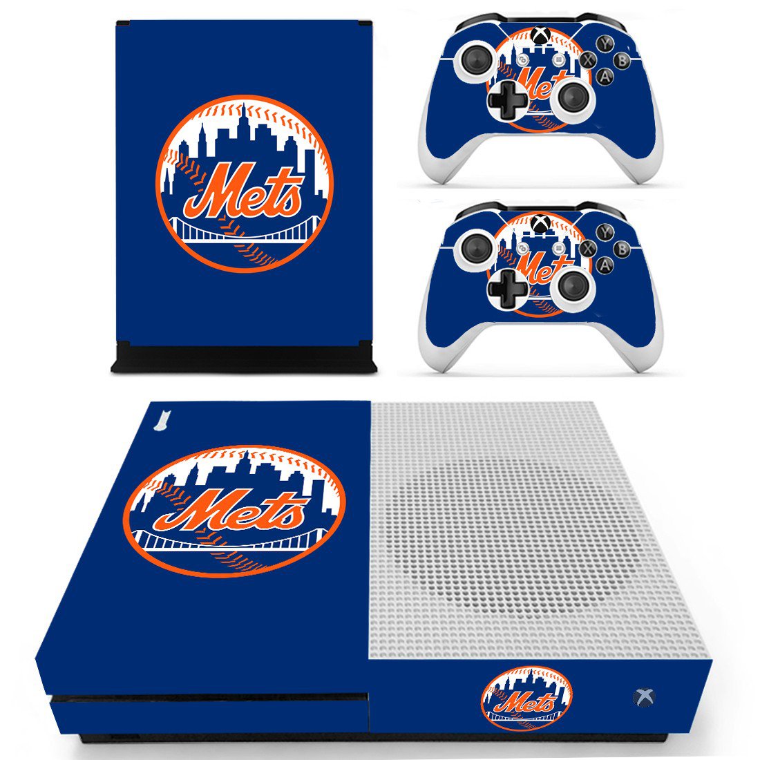 New York Mets decal skin for Xbox one S Console & Controllers