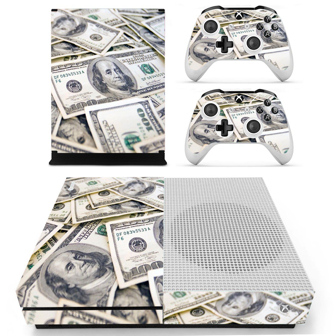 Money Abstraction decal skin for Xbox one S Console & Controllers