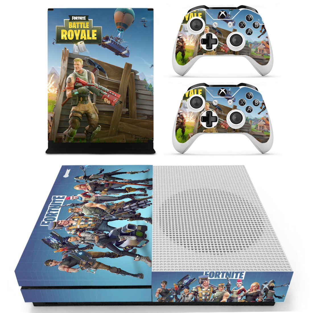 Fortnite battle royale decal skin for Xbox one S Console & Controllers
