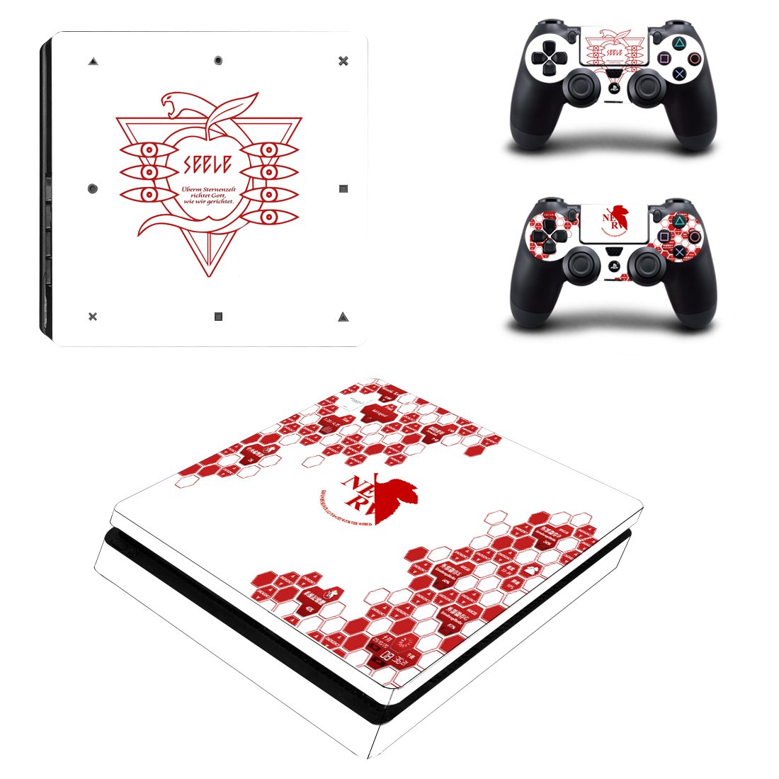 Evangelion decal skin for PS4 Slim Console & Controllers