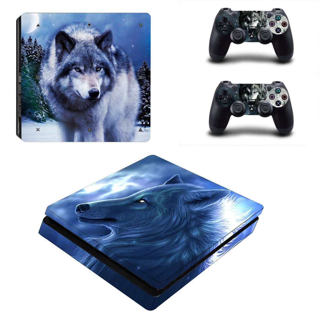 Wolf decal skin for PS4 Slim Console & Controllers