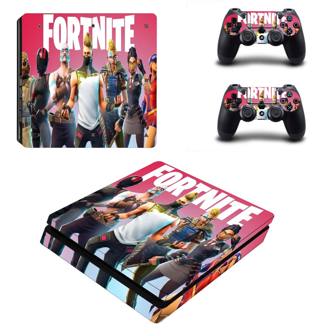 Fortnite decal skin for PS4 Slim Console & Controllers