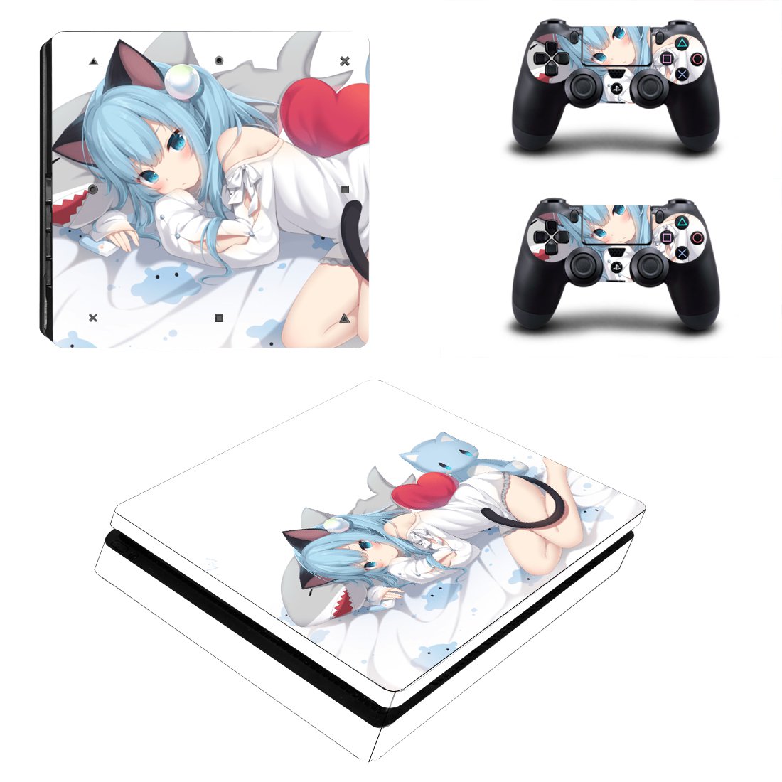 Anime decal skin for PS4 Slim Console & Controllers