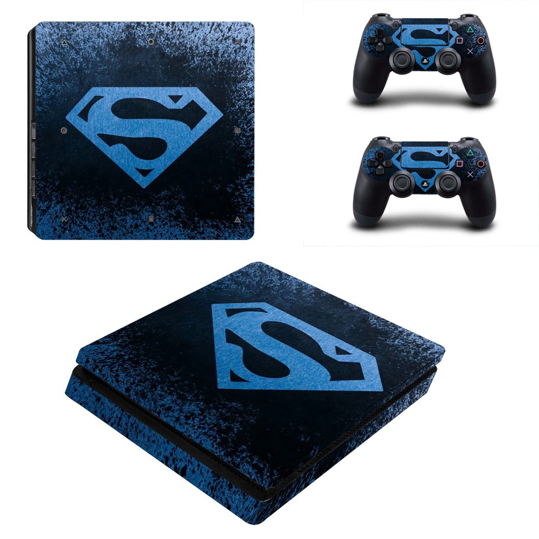 Superman decal skin for PS4 Slim Console & Controllers
