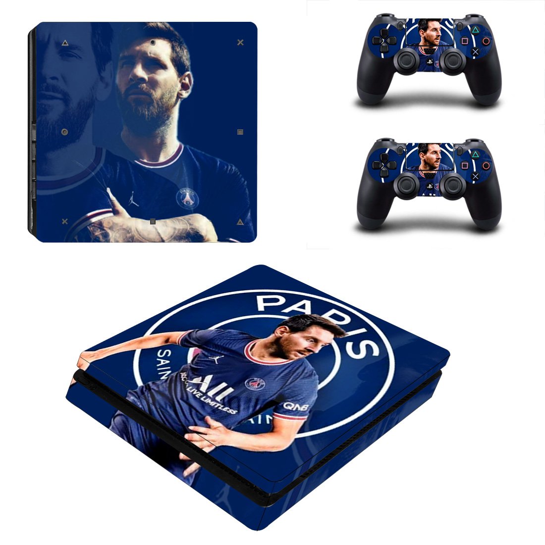 Messi decal skin for PS4 Slim Console & Controllers