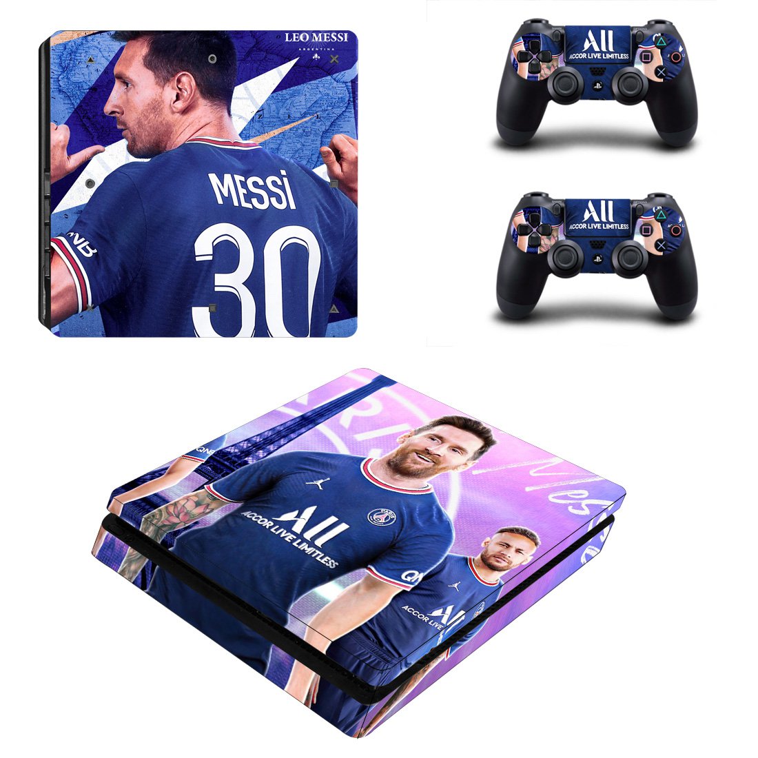 Messi decal skin for PS4 Slim Console & Controllers