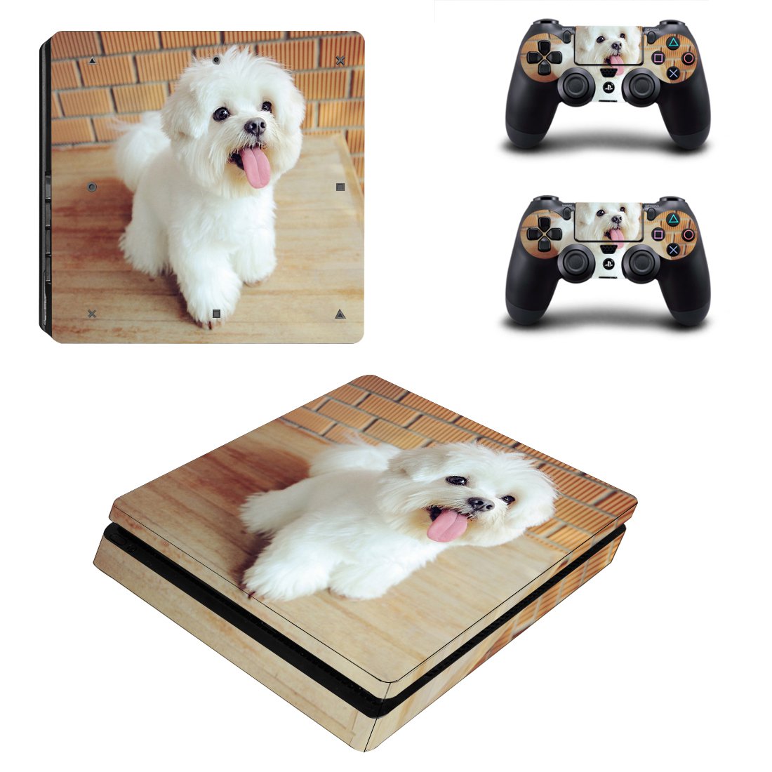 Dog decal skin for PS4 Slim Console & Controllers