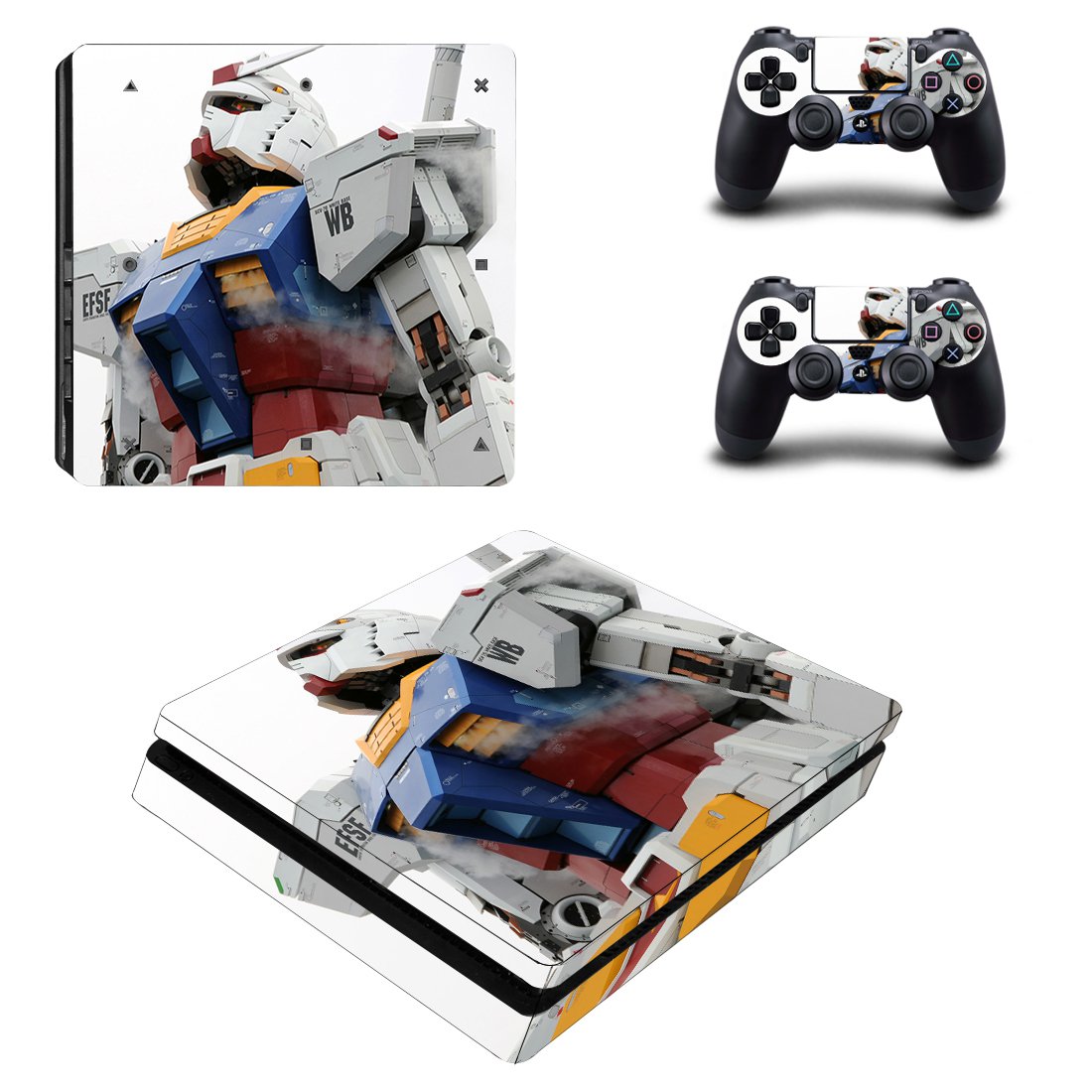 Gundam decal skin for PS4 Slim Console & Controllers