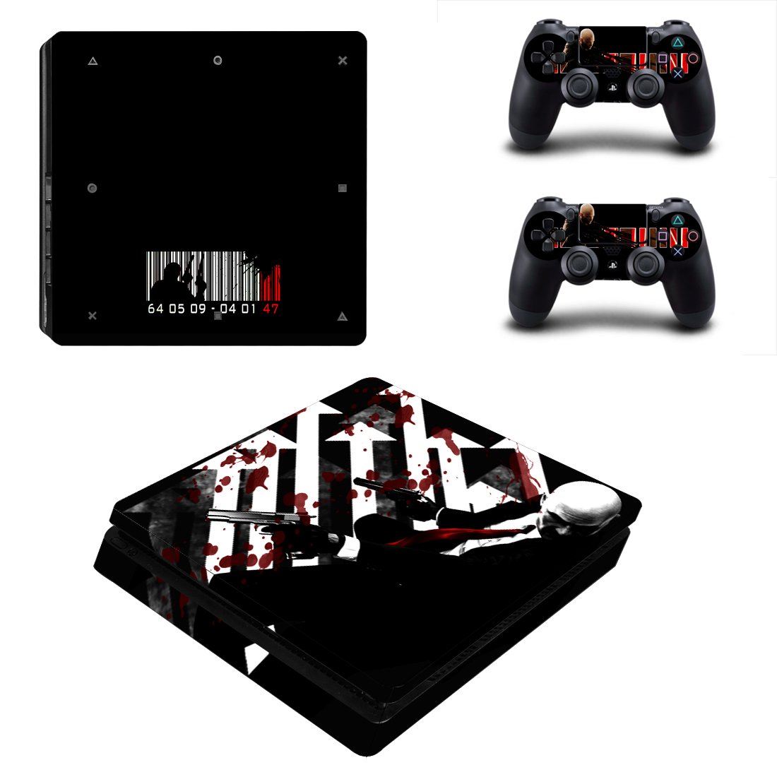 Hitman decal skin for PS4 Slim Console & Controllers