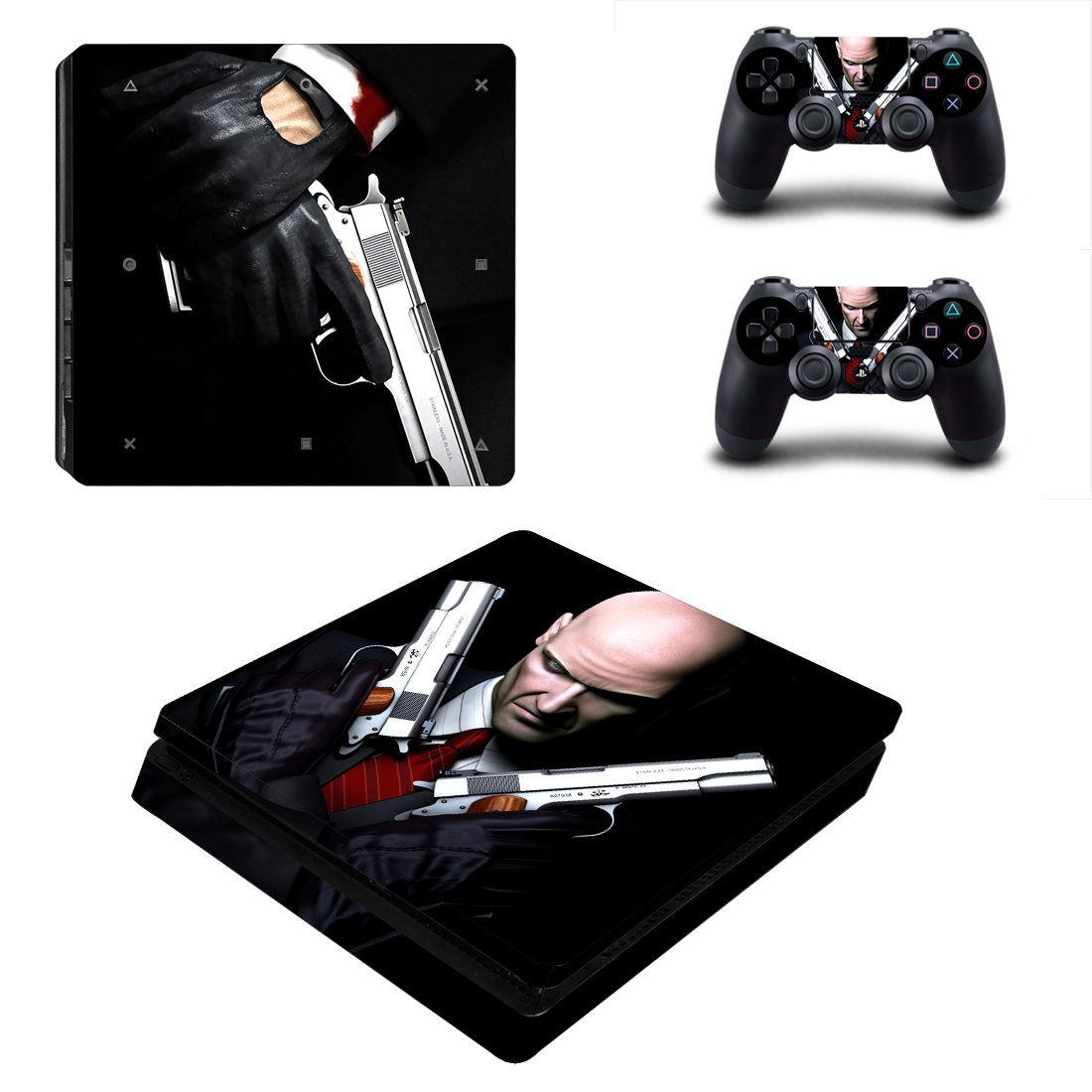 Hitman decal skin for PS4 Slim Console & Controllers