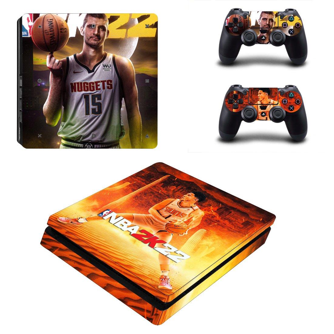 NBA 2K 22 decal skin for PS4 Slim Console & Controllers