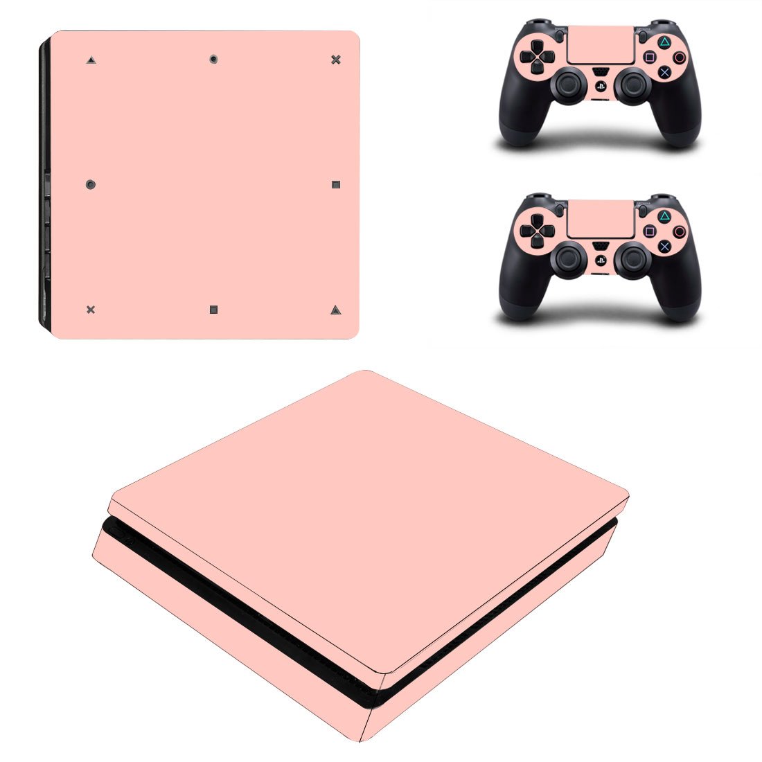 Solid Color decal skin for PS4 Slim Console & Controllers