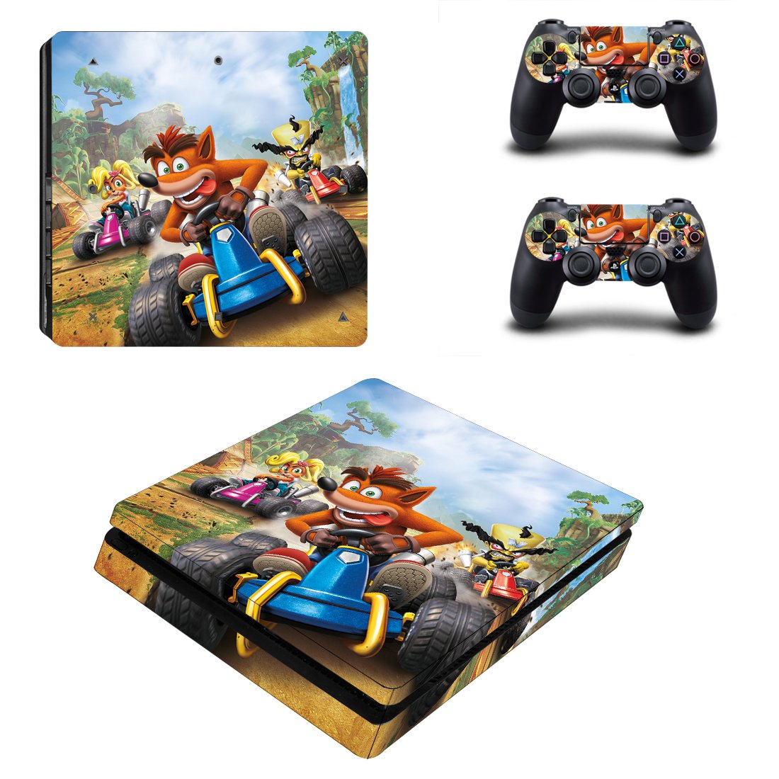 Crash Bandicoot decal skin for PS4 Slim Console & Controllers