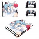 Anime Girl Shark decal skin for PS4 Slim Console & Controllers