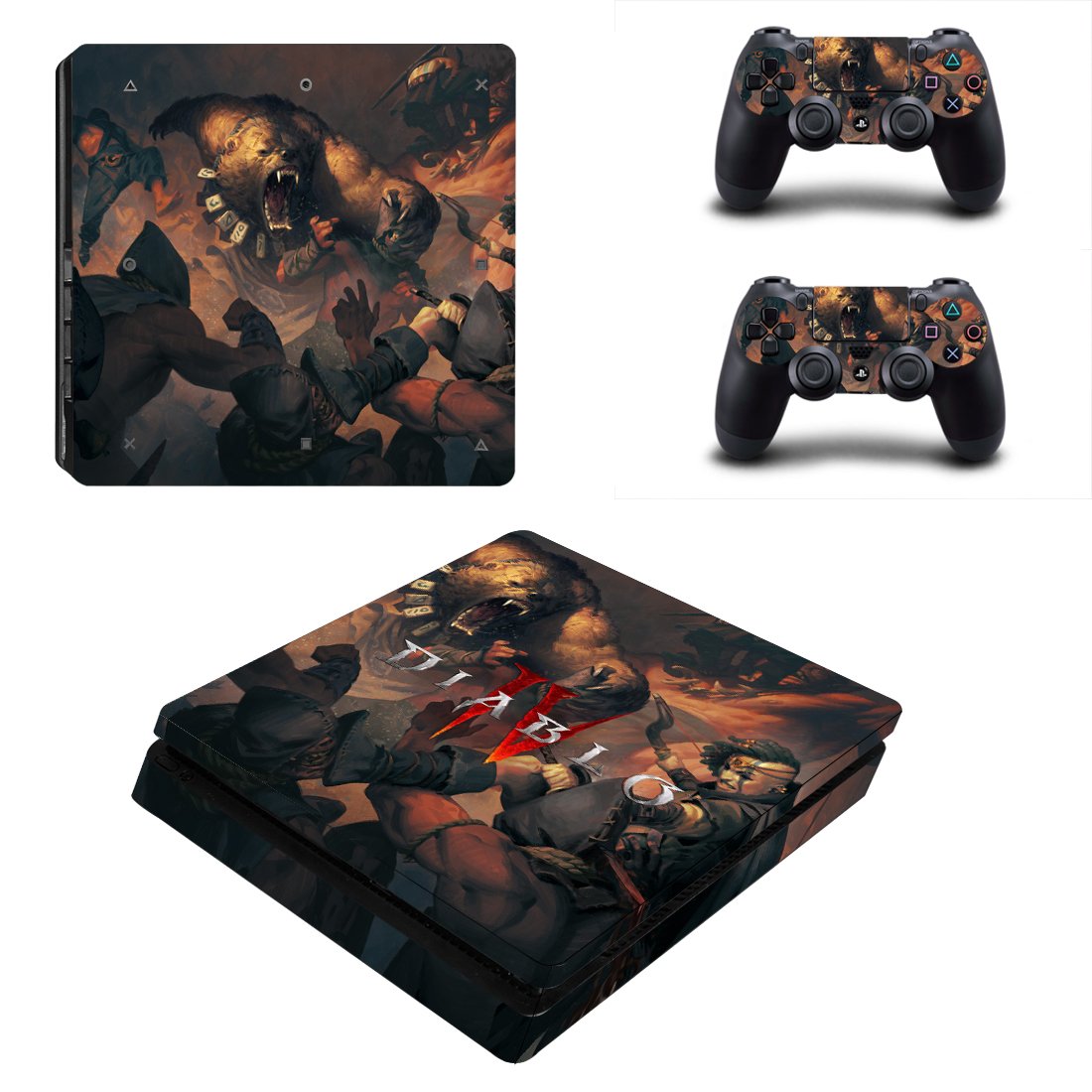 Diablo 4 decal skin for PS4 Slim Console & Controllers