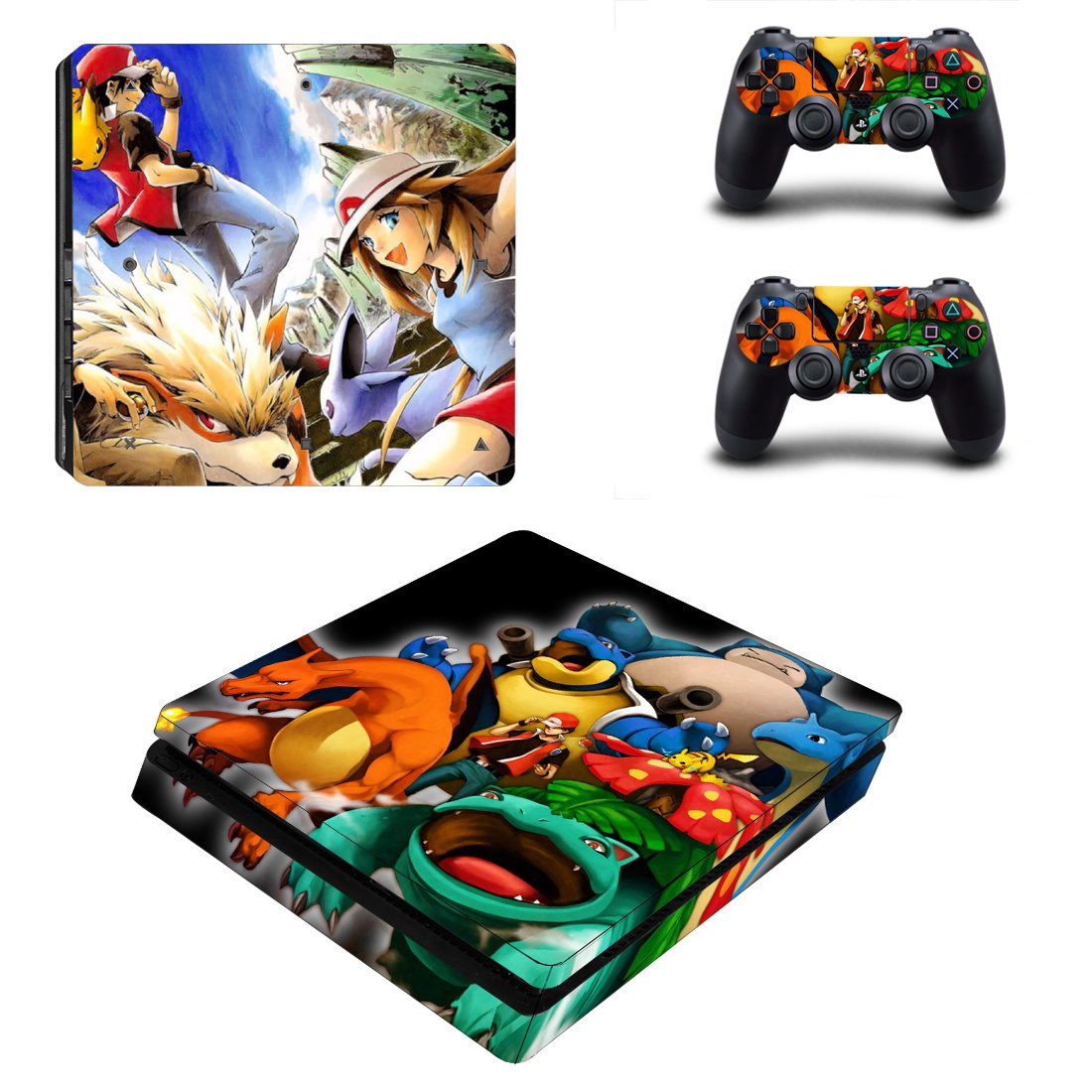 Pokemon decal skin for PS4 Slim Console & Controllers