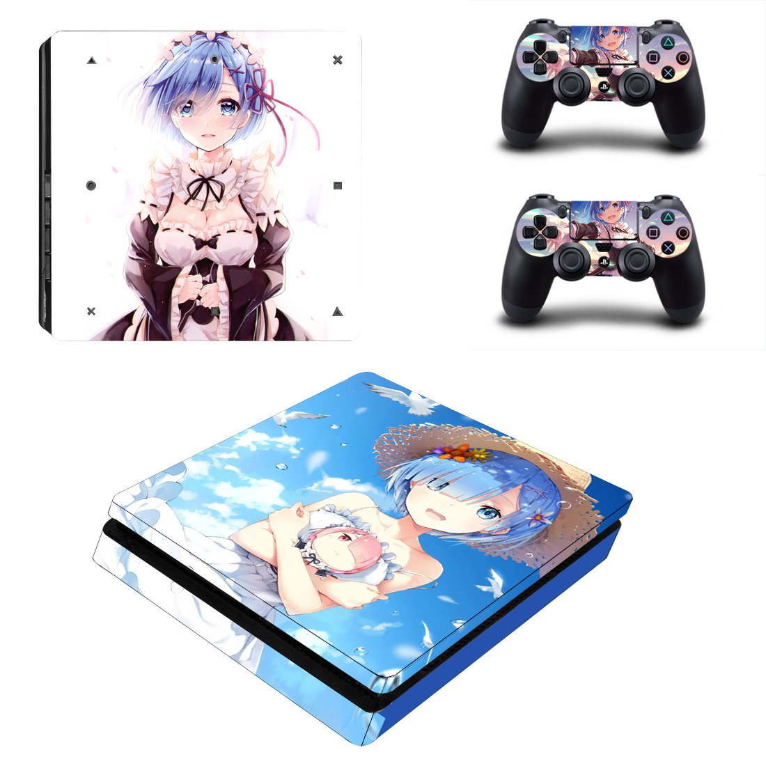 Anime decal skin for PS4 Slim Console & Controllers