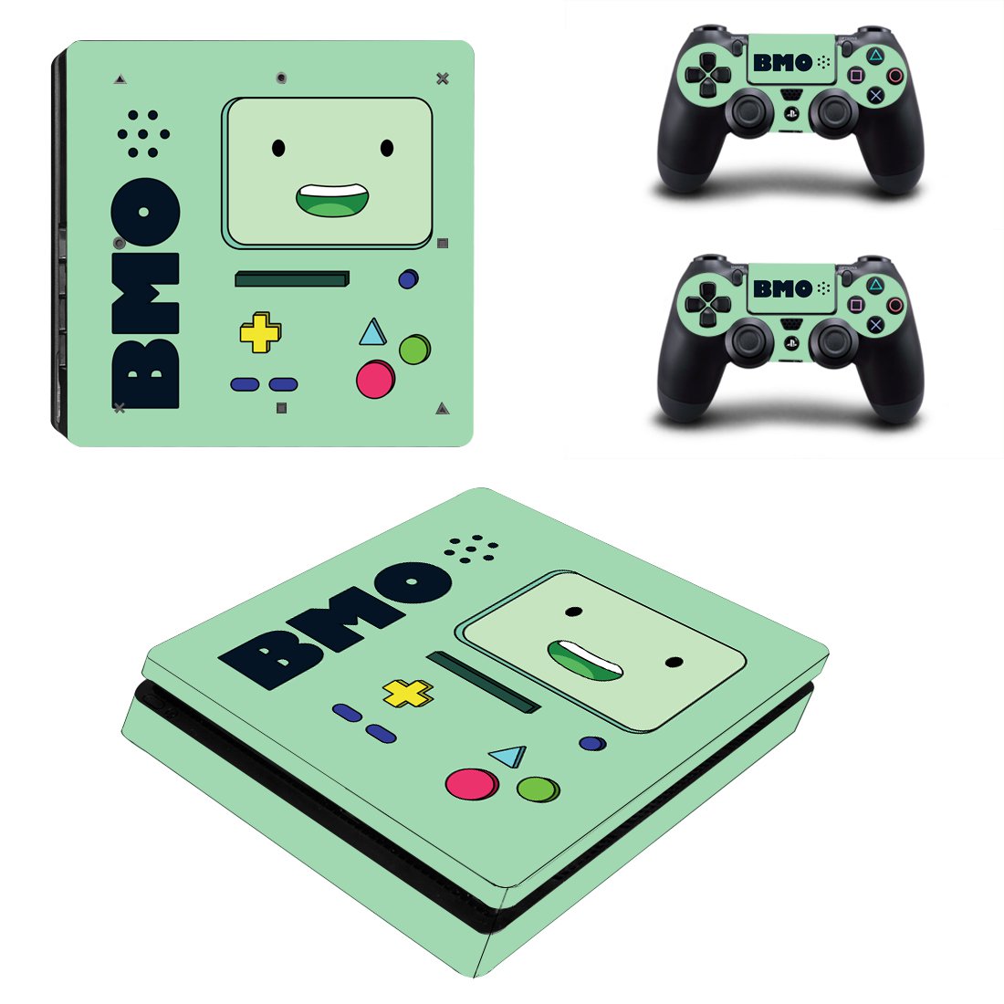 BMO special edition decal skin for PS4 Slim Console & Controllers