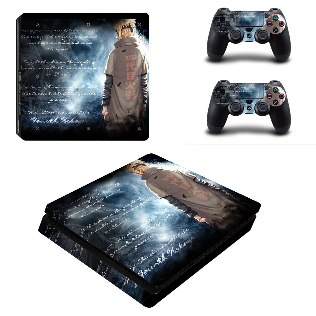 Naruto decal skin for PS4 Slim Console & Controllers