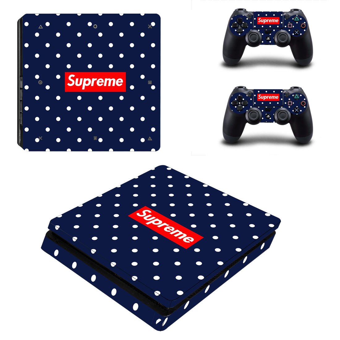 Supreme decal skin for PS4 Slim Console & Controllers