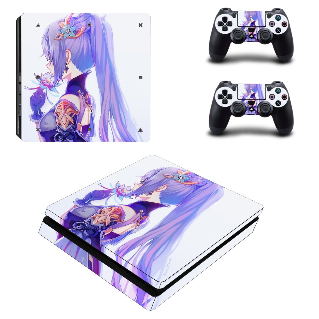 Genshin decal skin for PS4 Slim Console & Controllers