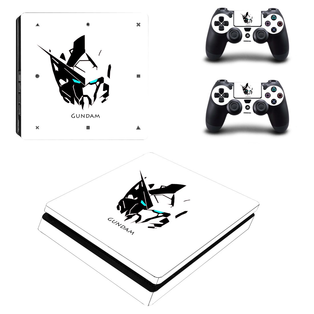 Gundam decal skin for PS4 Slim Console & Controllers