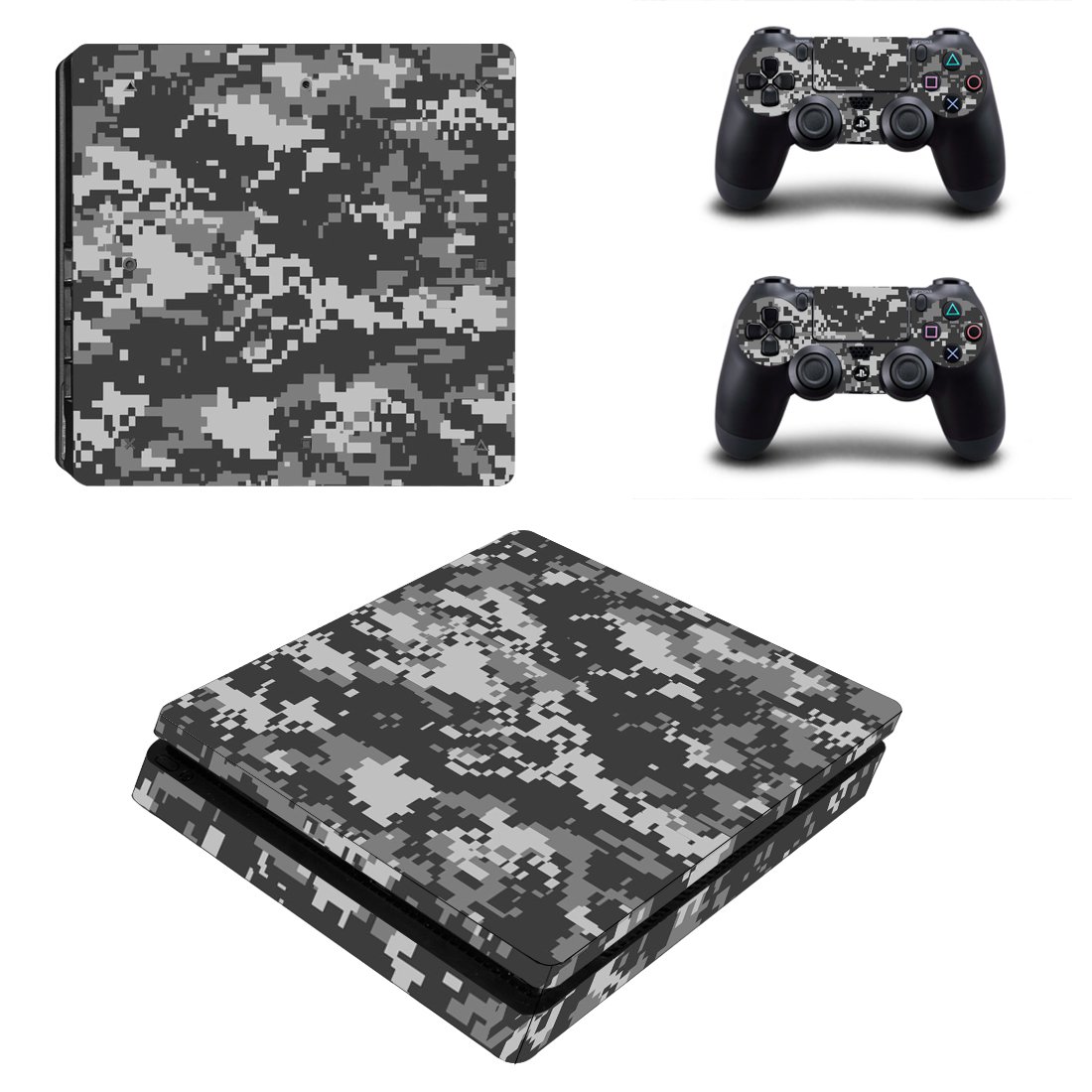 Camouflage decal skin for PS4 Slim Console & Controllers