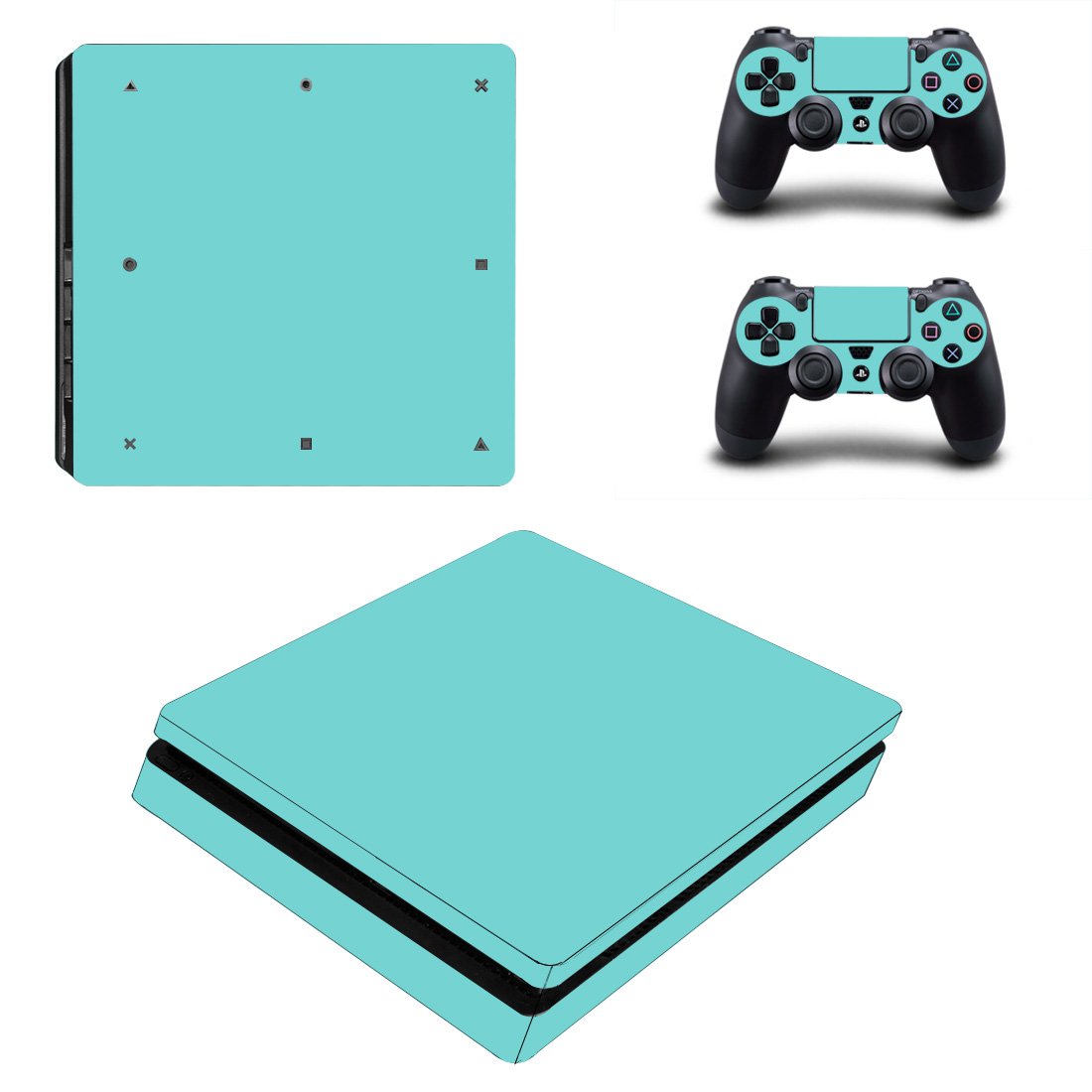 Solid Color decal skin for PS4 Slim Console & Controllers