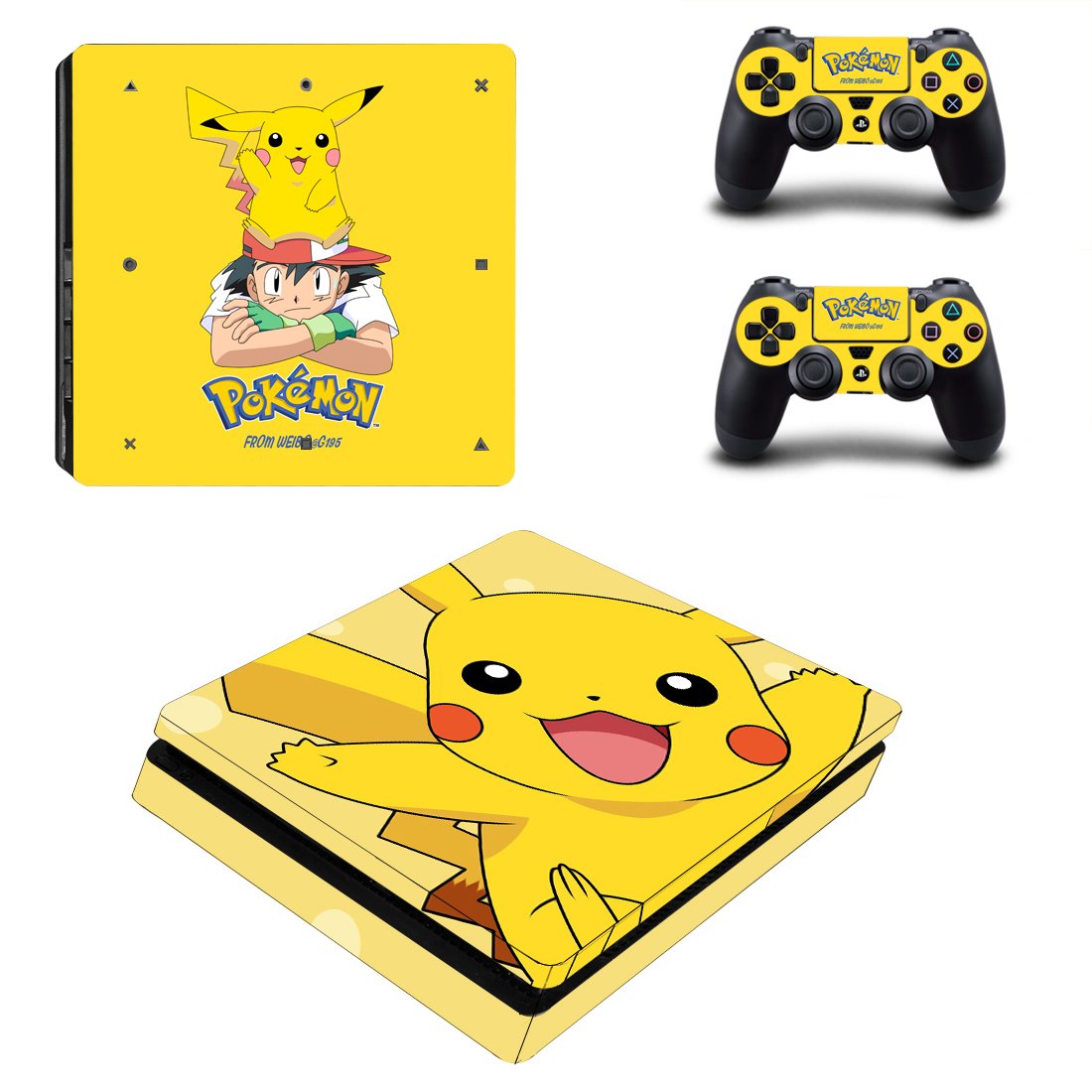 Pokemon decal skin for PS4 Slim Console & Controllers