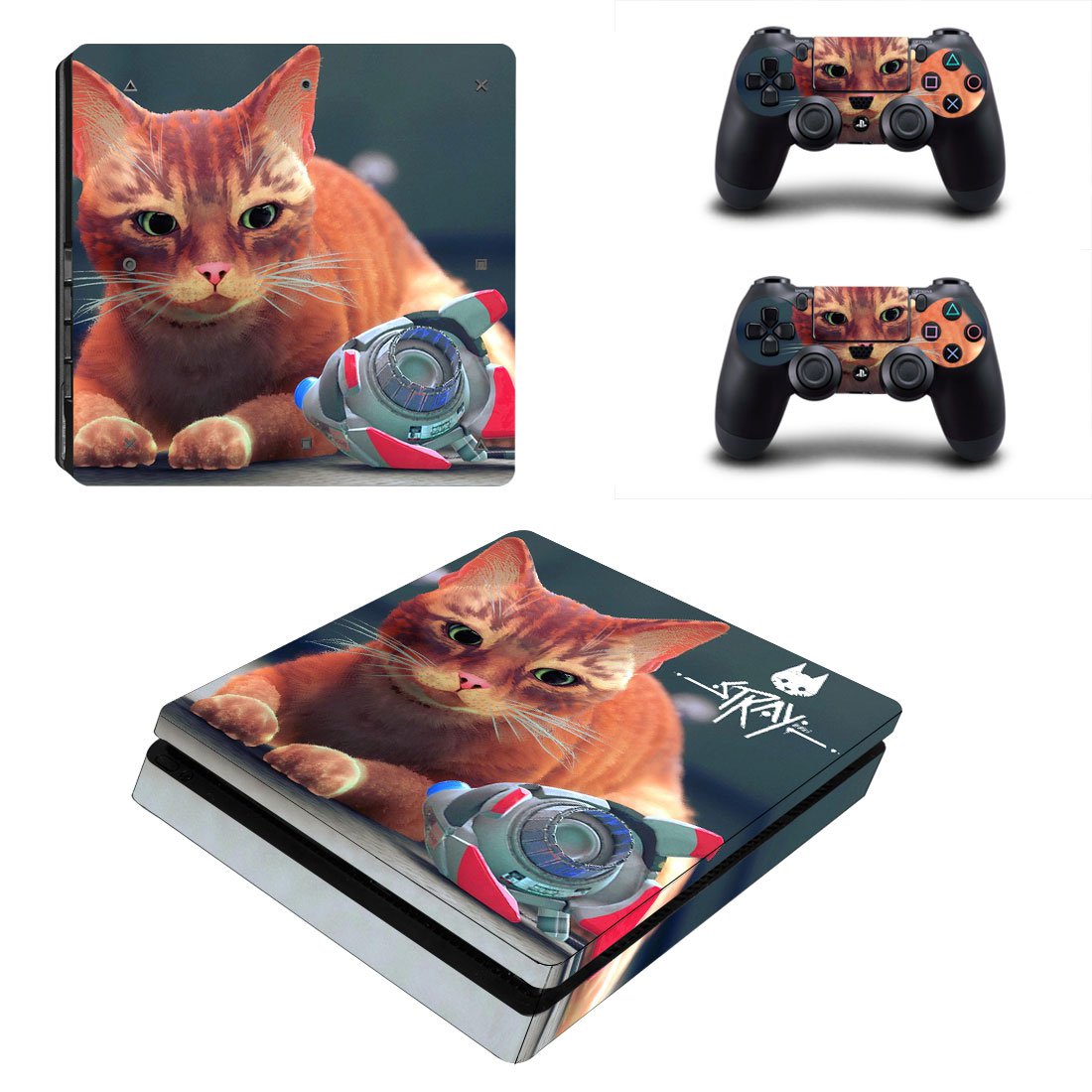 Stray decal skin for PS4 Slim Console & Controllers