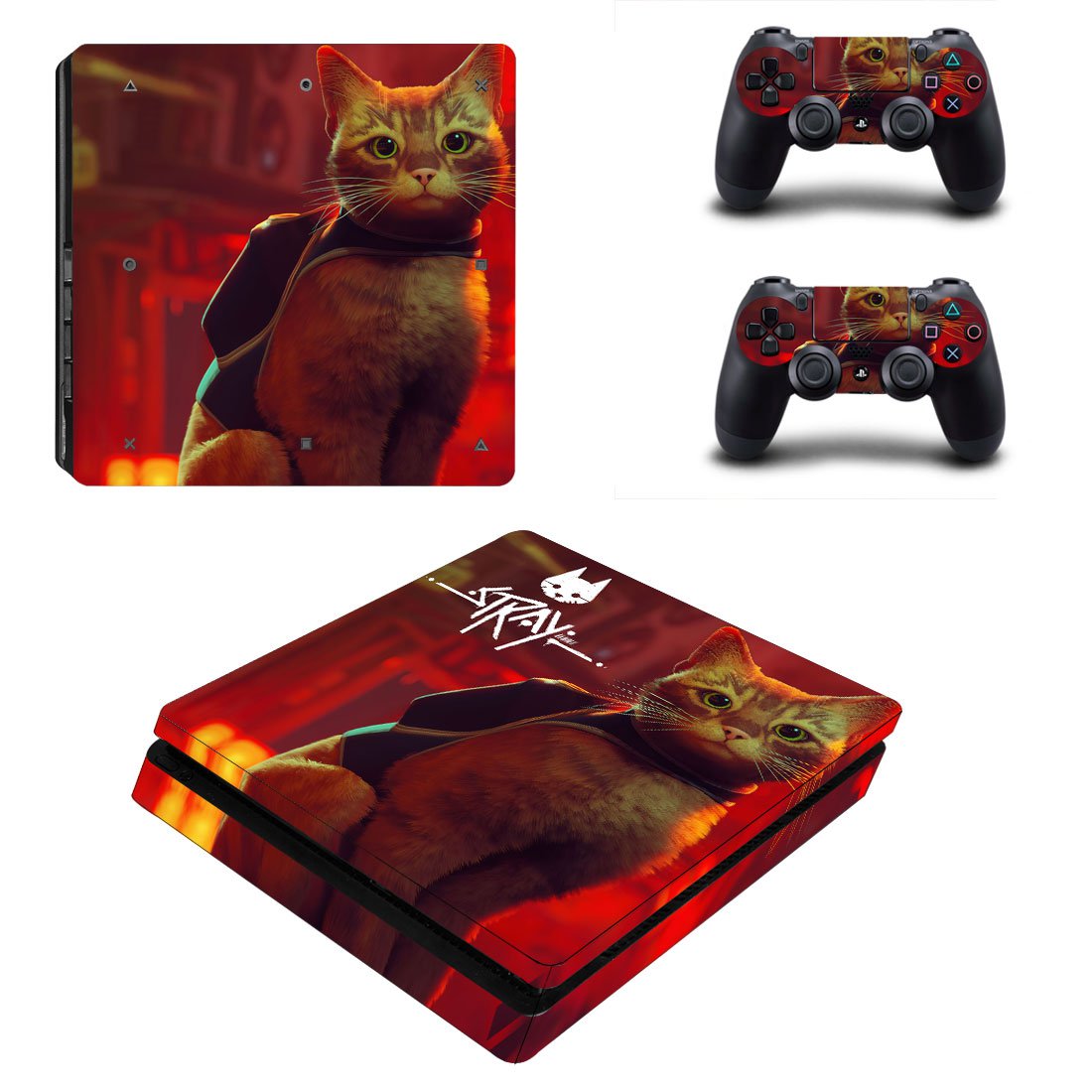 Stray decal skin for PS4 Slim Console & Controllers