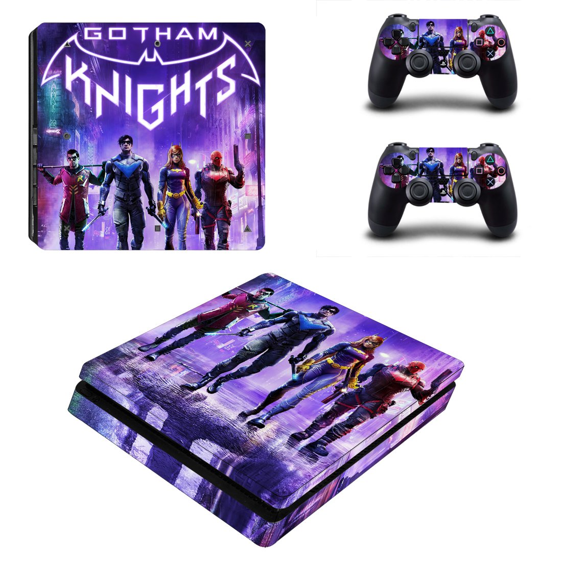Batman Gotham Knight decal skin for PS4 Slim Console & Controllers