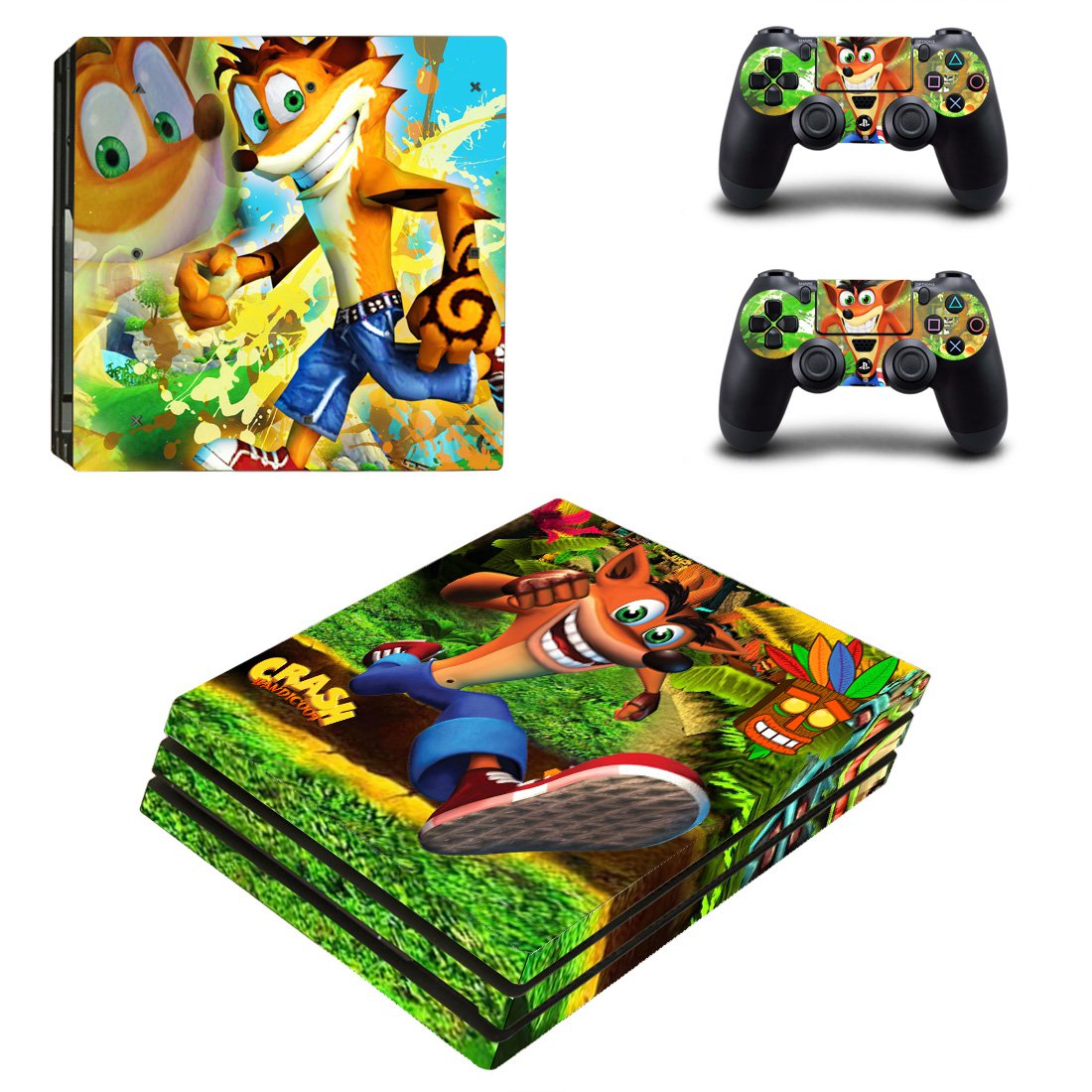Crash Bandicoot decal skin for PS4 Pro Console & Controllers