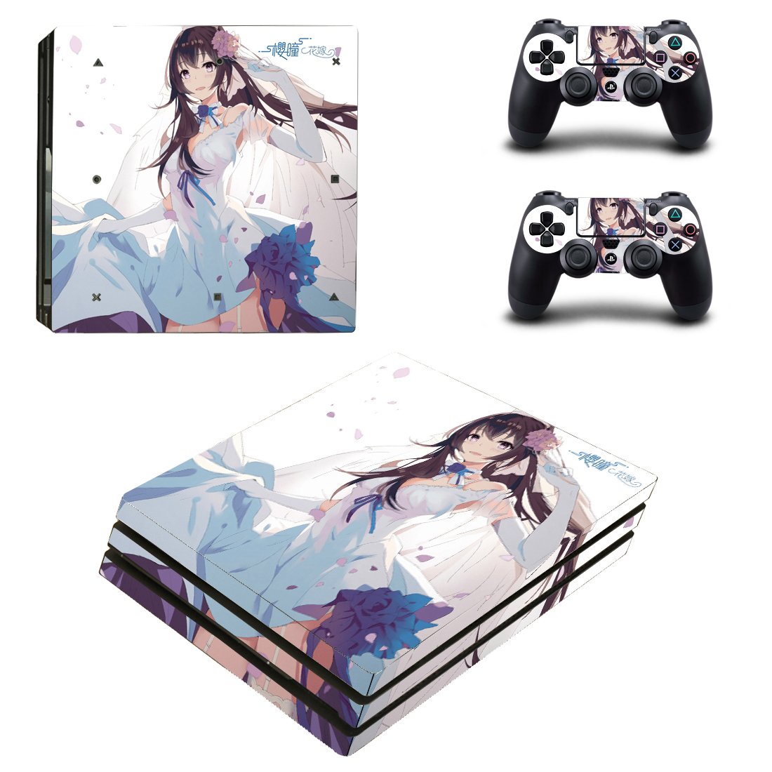 Sakura Hitomi Hana decal skin for PS4 Pro Console & Controllers