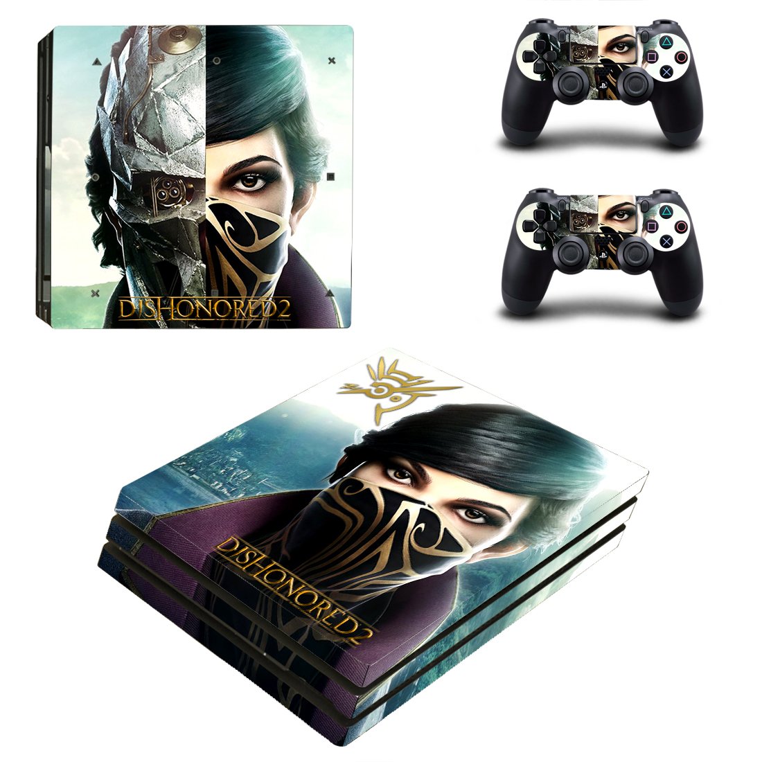Dishonored 2 decal skin for PS4 Pro Console & Controllers