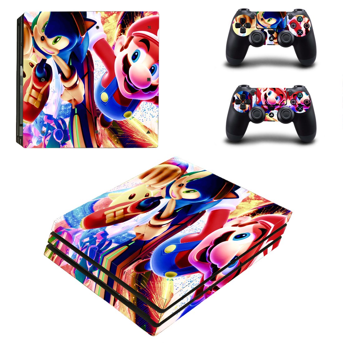 Super  Mario decal skin for PS4 Pro Console & Controllers