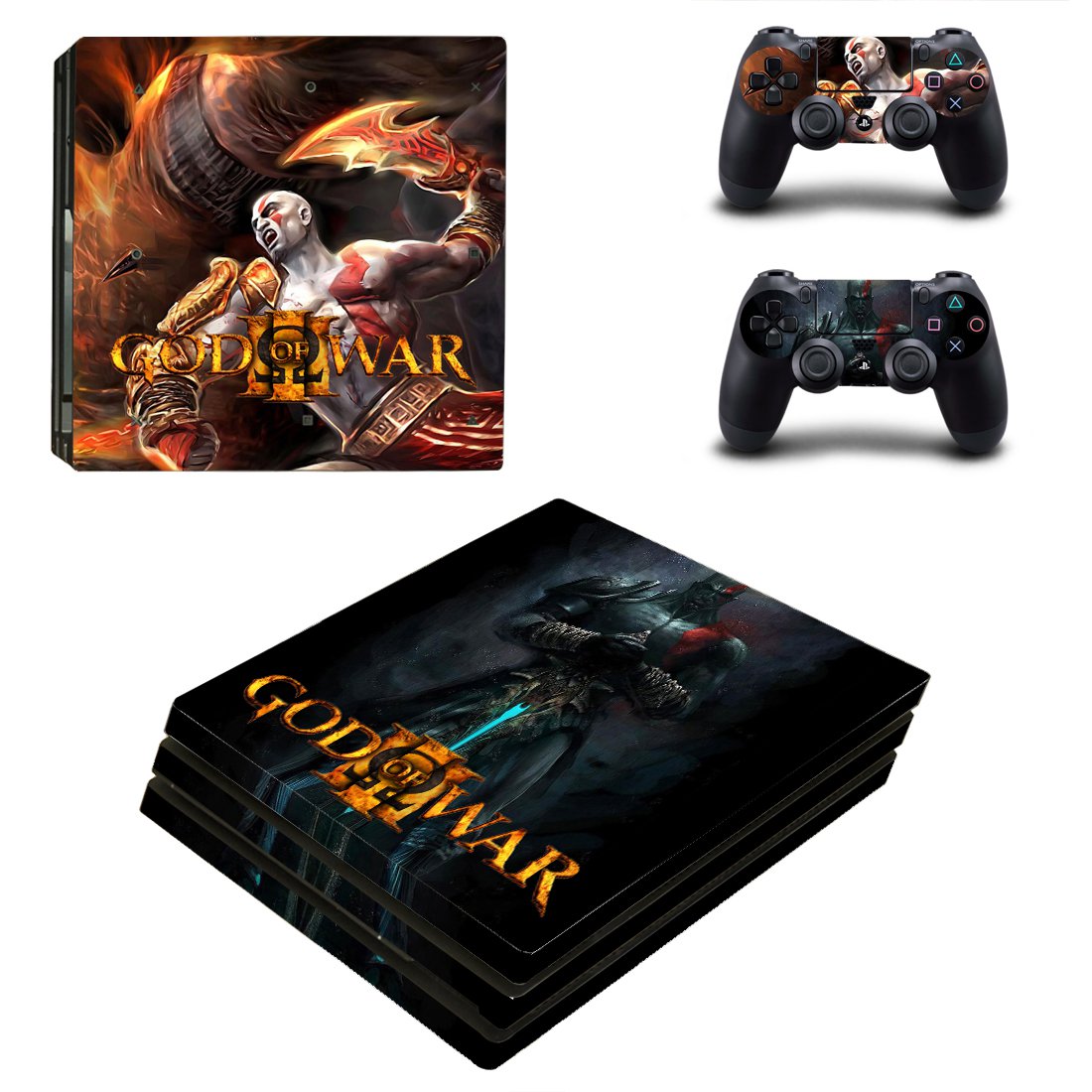 God of War decal skin for PS4 Pro Console & Controllers