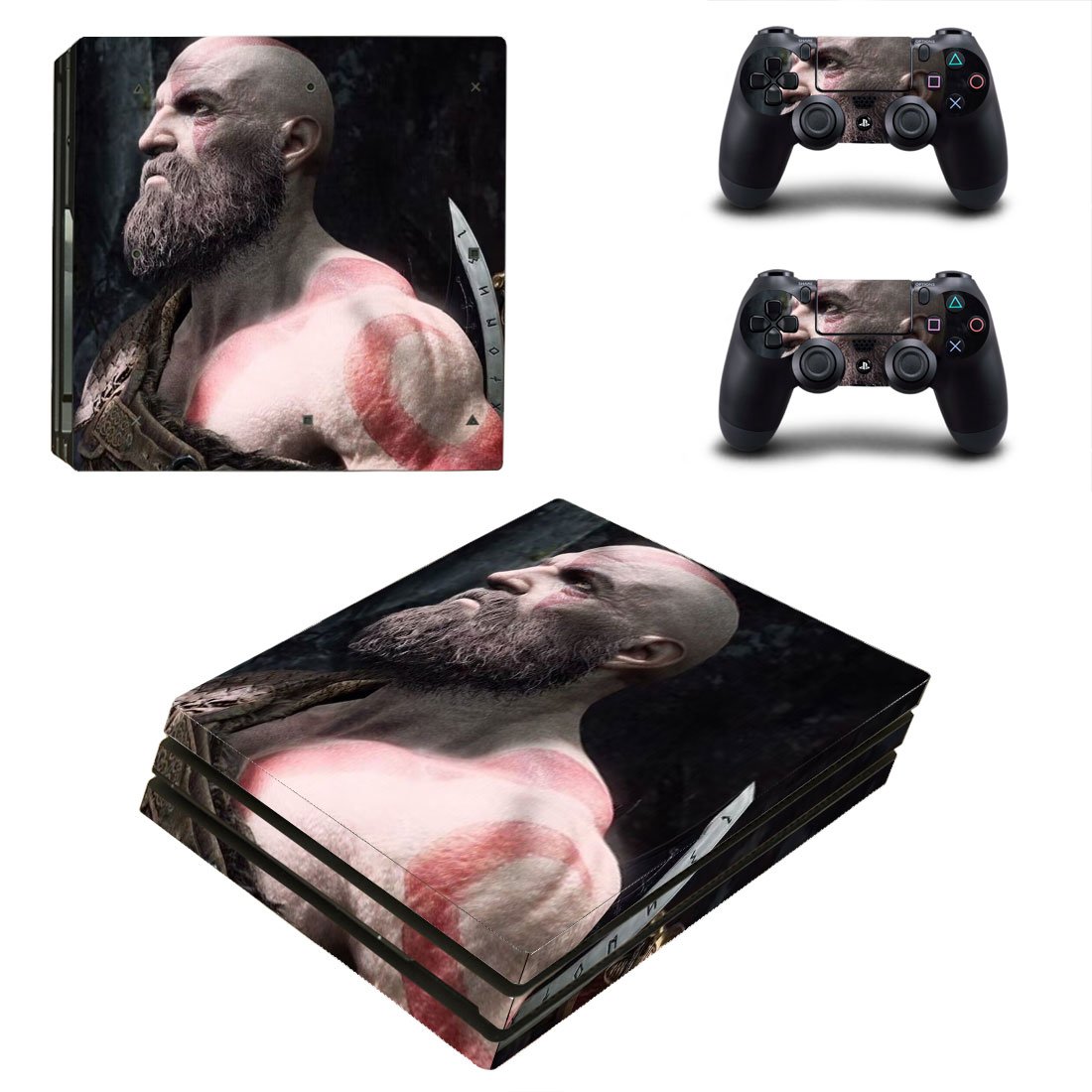 God of War decal skin for PS4 Pro Console & Controllers